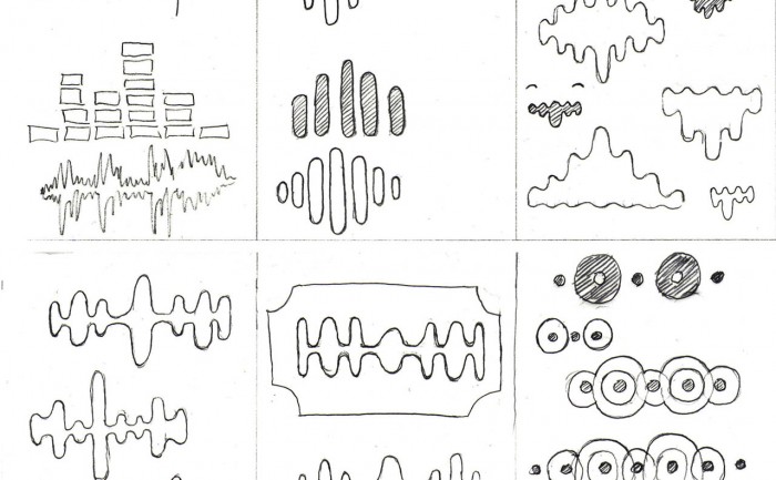 Electronic dance music logo ideas sketch